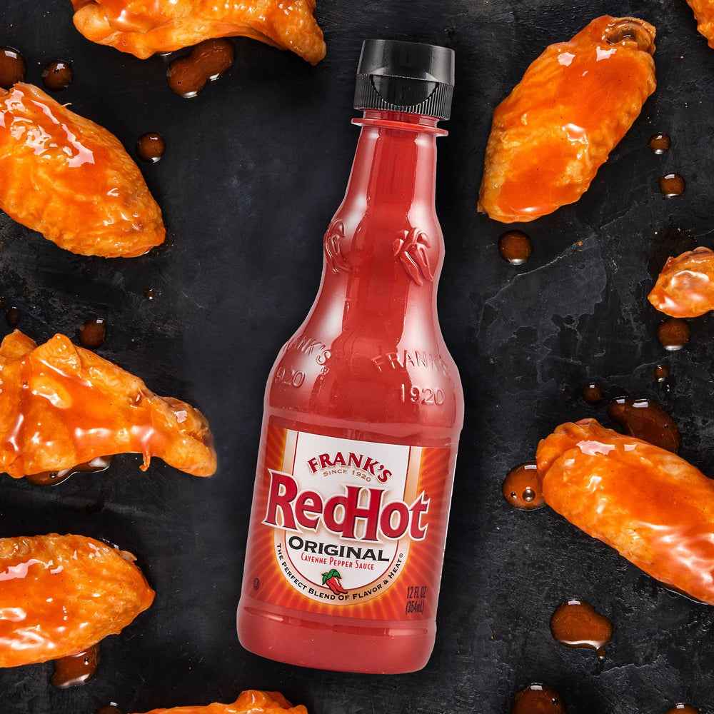 Kosher-certified label on Frank's RedHot Original bottle