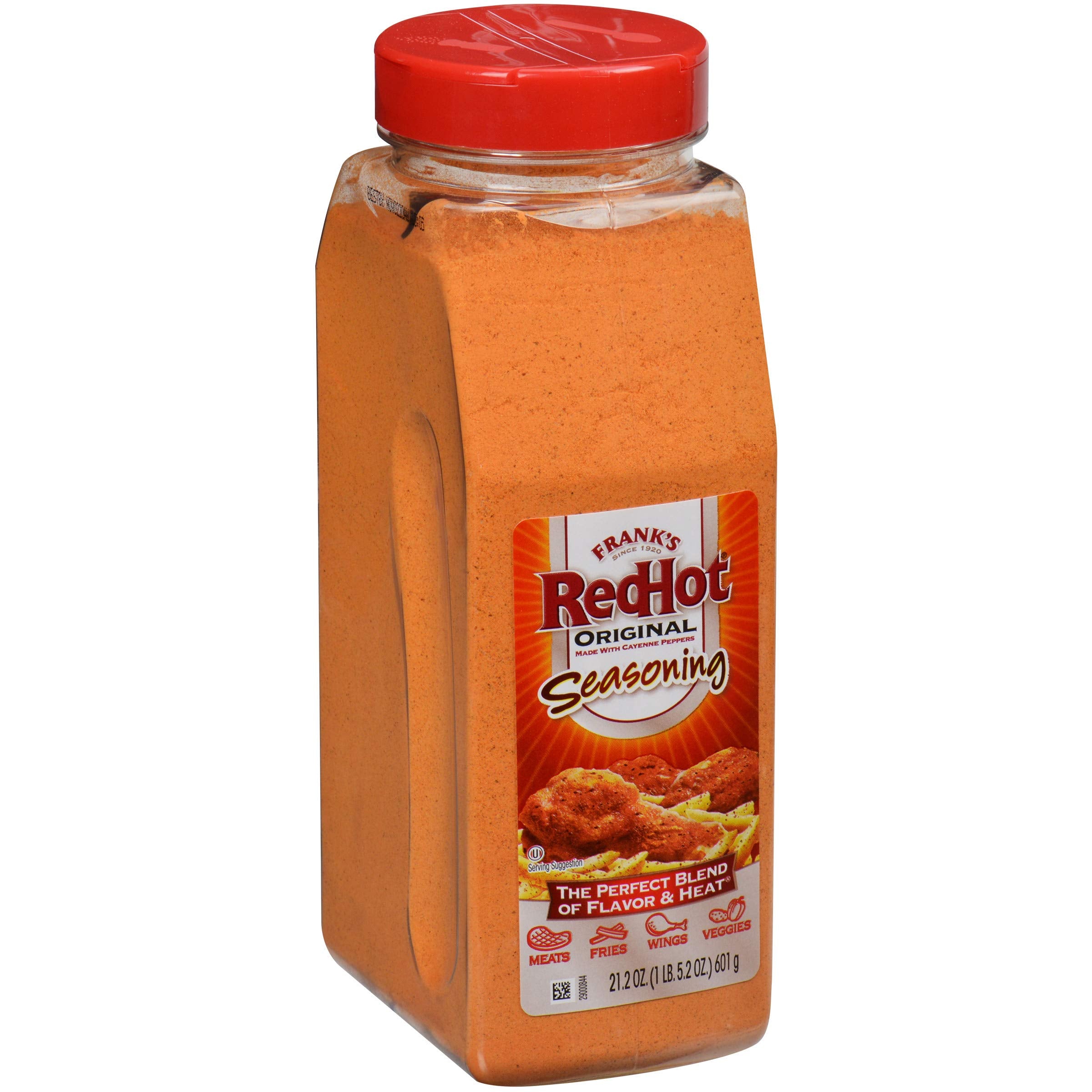 Franks RedHot Original Seasoning bottle front showcases bold flavor potential for wings.