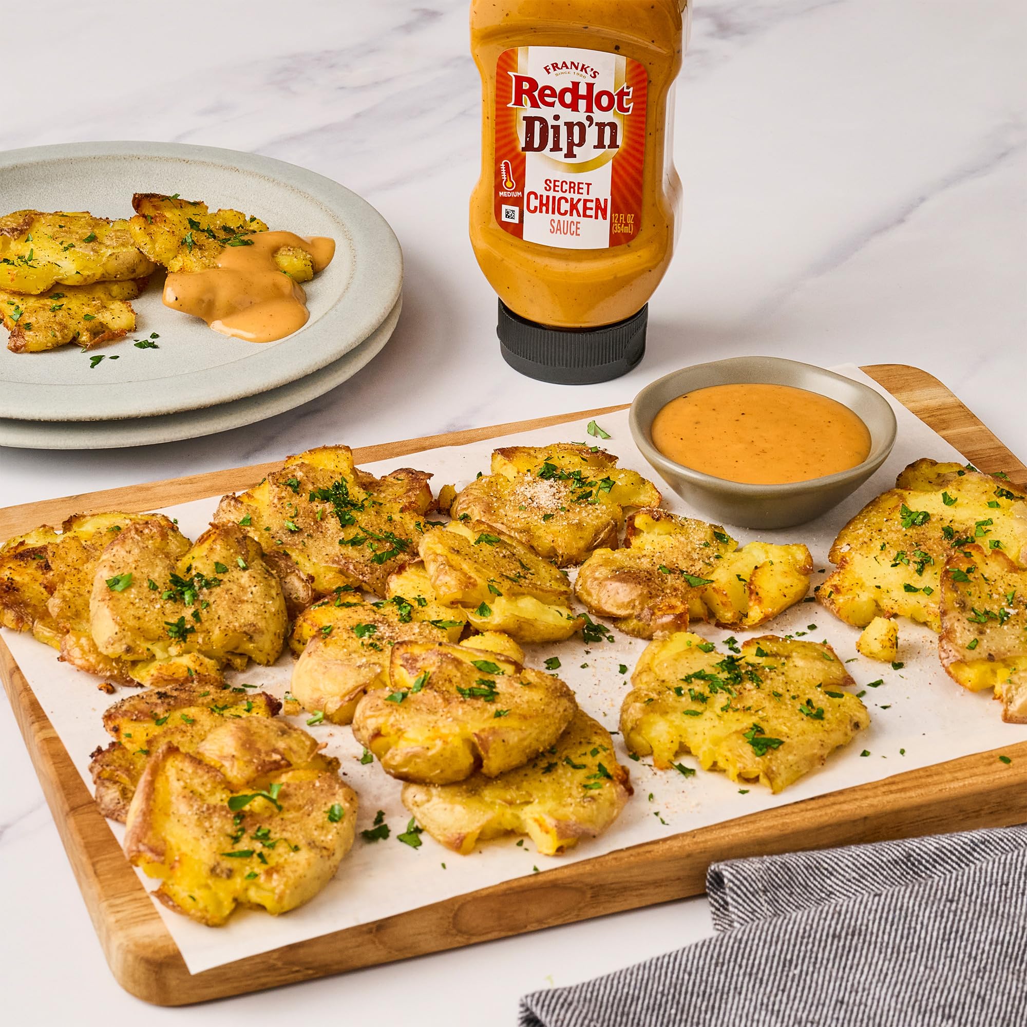 Frank's RedHot pairs well with burgers and hot dogs