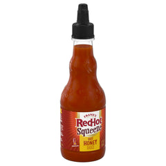 Frank's RedHot Squeeze Honey Bottle showing thick, smooth drizzle for precise heat