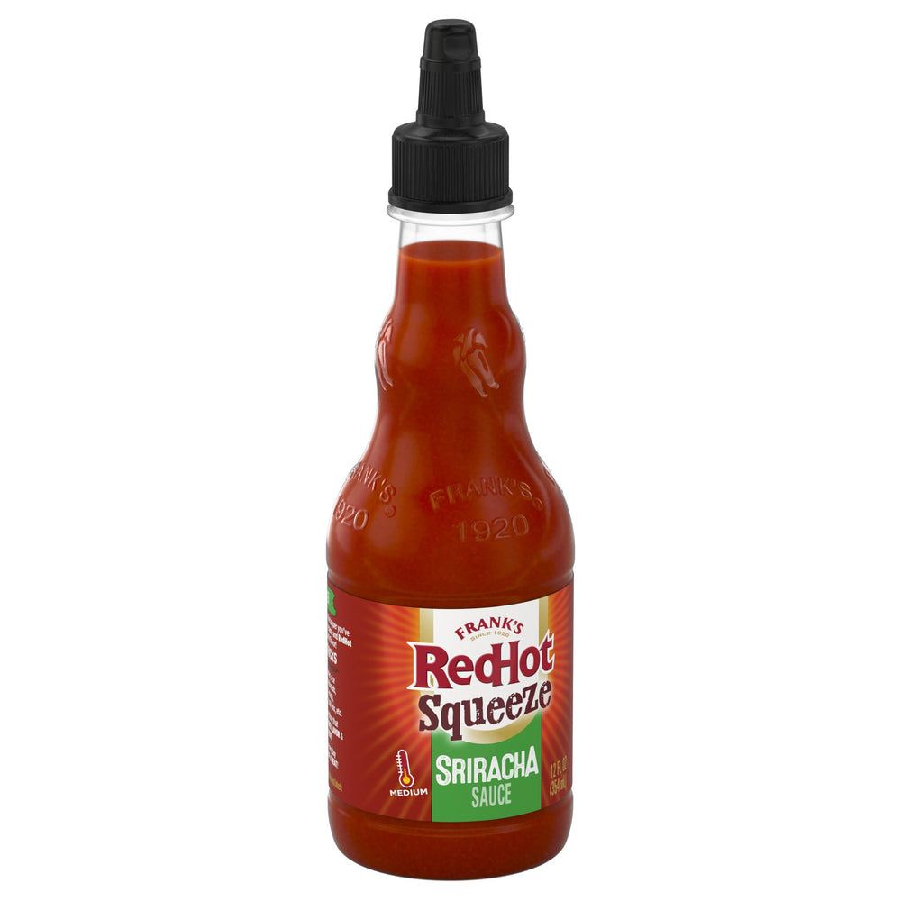 Frank's RedHot Squeeze Sriracha bottle ready for quick heat boost
