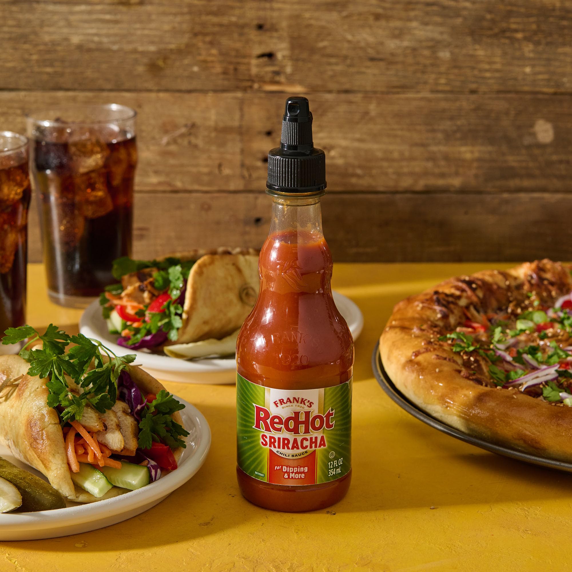 Frank's RedHot Sriracha drizzle over ramen for heat and tang