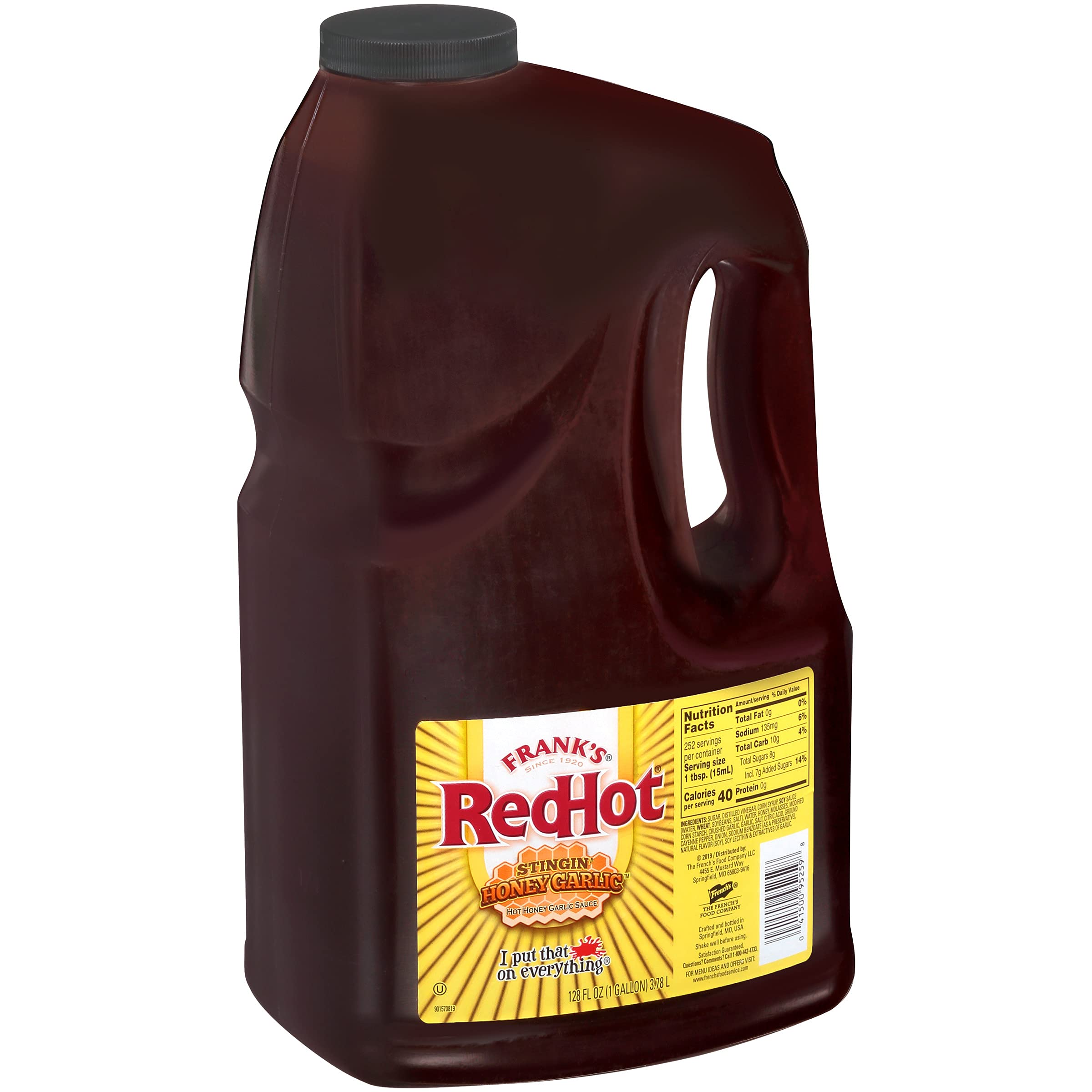 Frank's RedHot Stingin' Honey Garlic Sauce bottle pour for ready-to-use flavor boost.