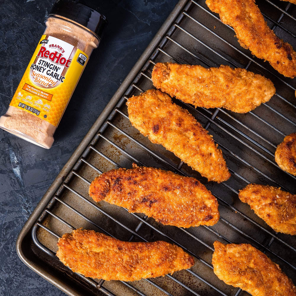 Frank's RedHot Stingin' Honey Garlic Seasoning Blend on chicken for a tasty weeknight crunch.