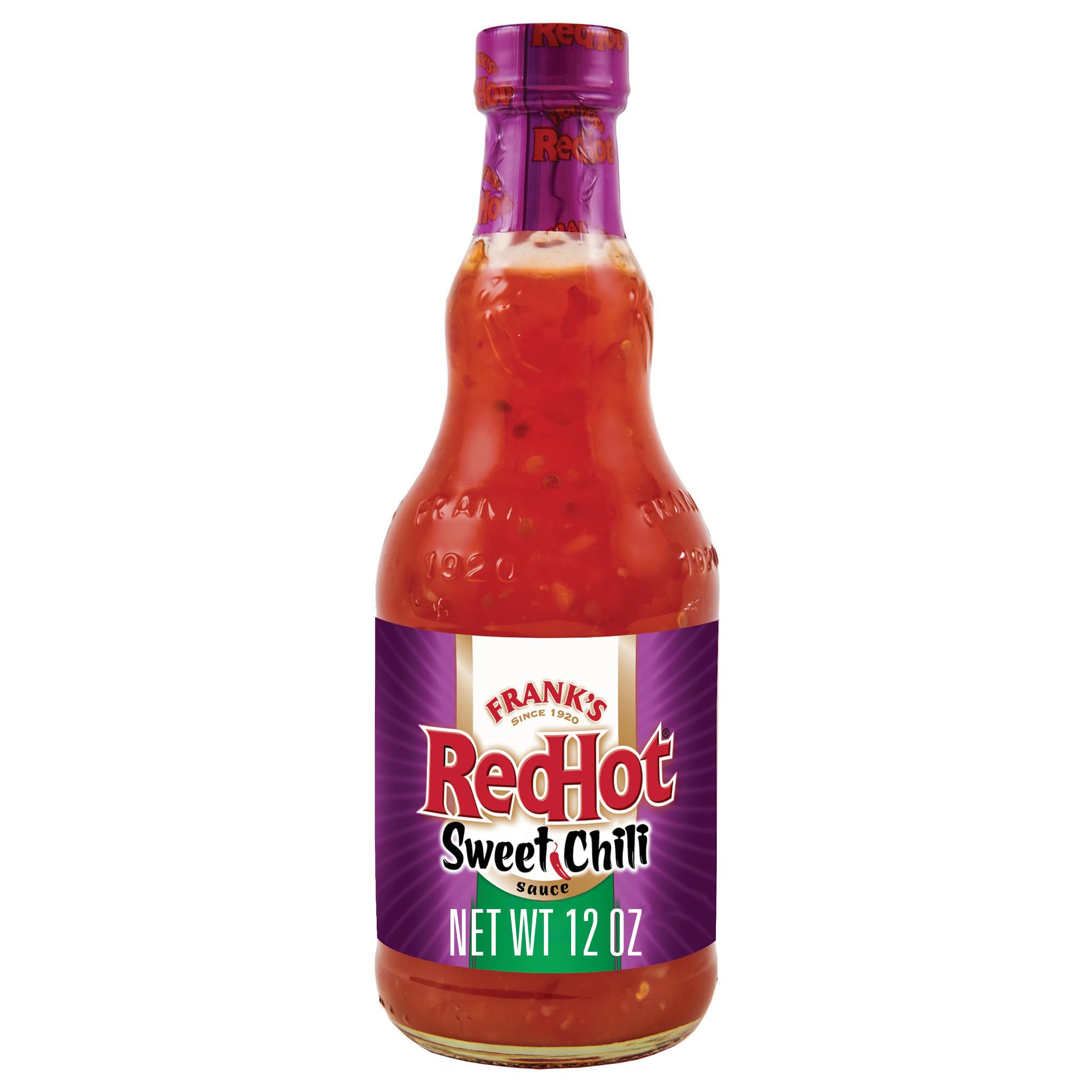 Frank's RedHot Sweet Chili Sauce bottle with pour spout, ideal for dipping and marinating