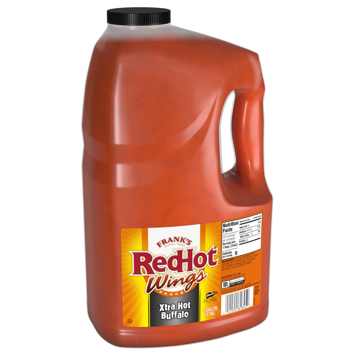 Frank's RedHot Xtra Hot Buffalo Wings Sauce bottle boosts bold heat