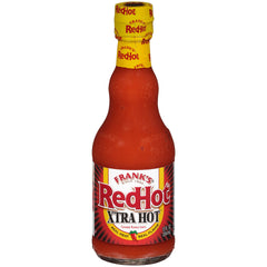 Franks RedHot Xtra Hot Cayenne bottle front showing bold heat and flavor.