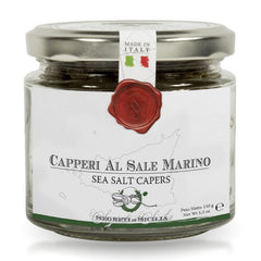 Frantoi Cutrera non-pareil capers in a jar for premium garnish and bright flavor.