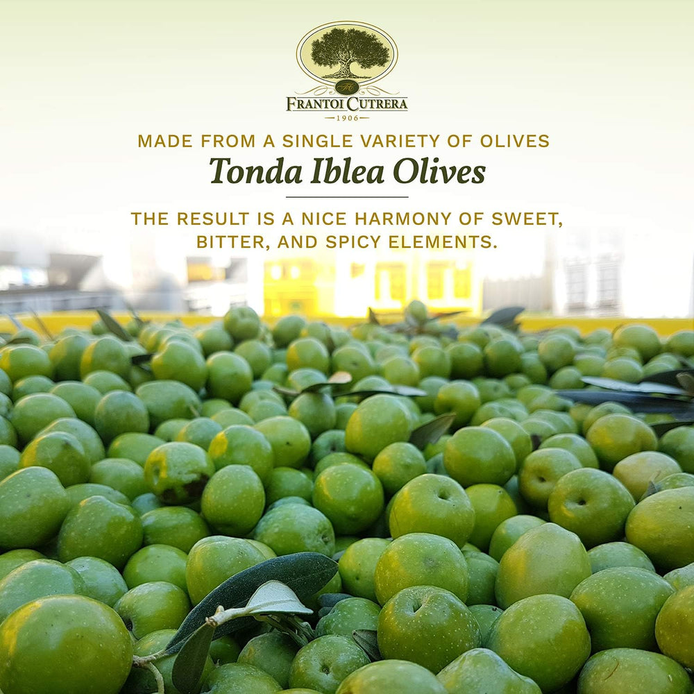 Frantoi Cutrera Primo olive oil cap emphasizes authenticity and careful processing