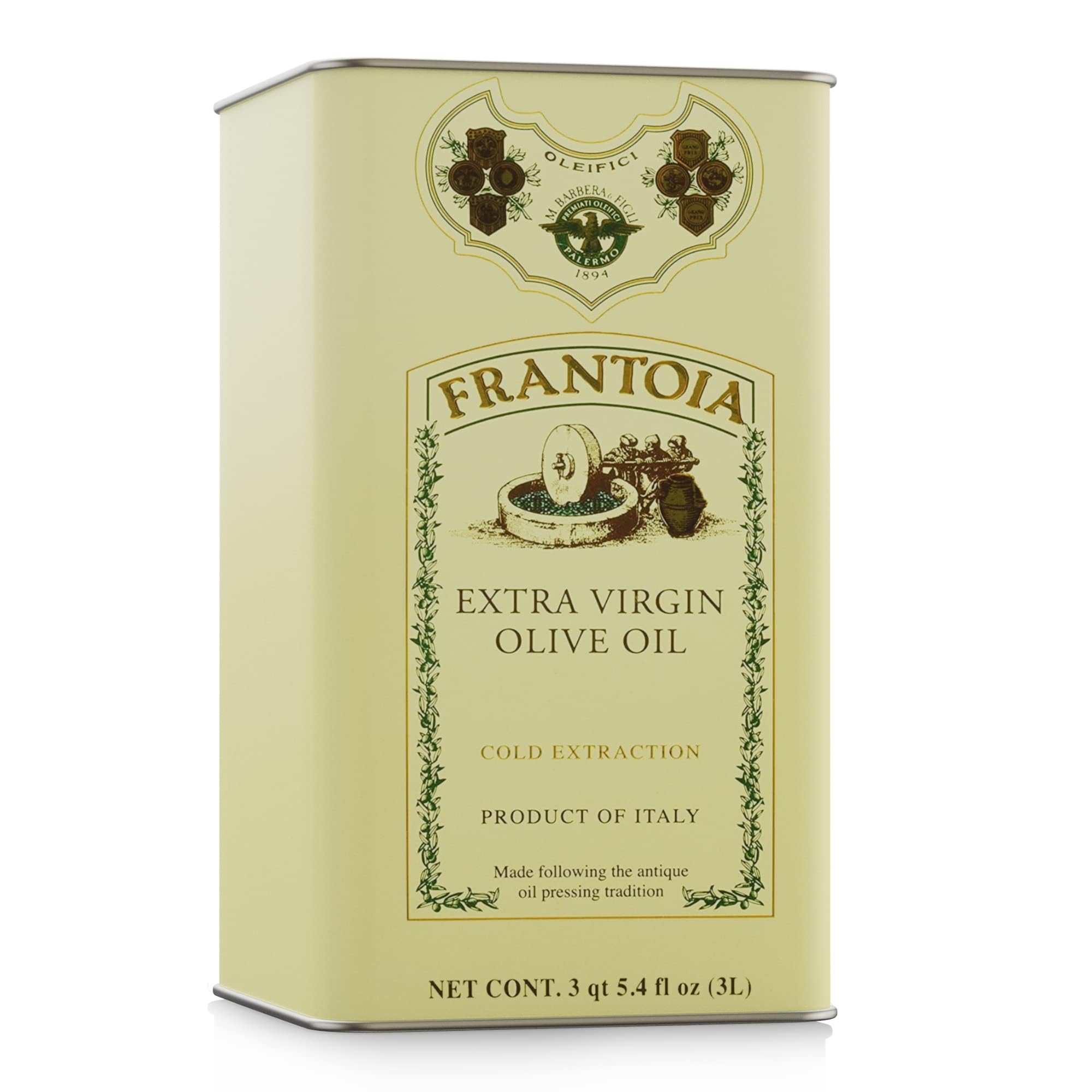 FRANTOIA EVOO 3L tin label highlights Sicilian heritage for everyday cooking