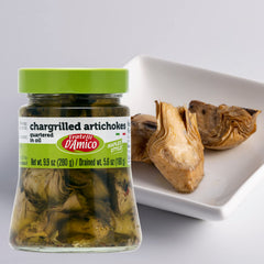 Fratelli D'Amico jar of artichokes in oil, premium Italian ingredient.