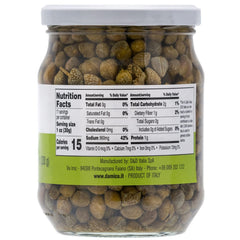 Closeup of Fratelli D'Amico capers, showcasing briny texture ideal for sauces.