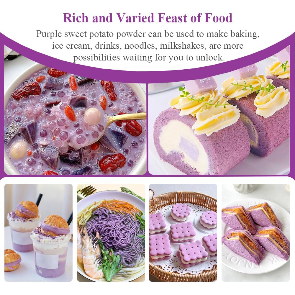 Fraunitsh ube powder on baking tray ready to bake.