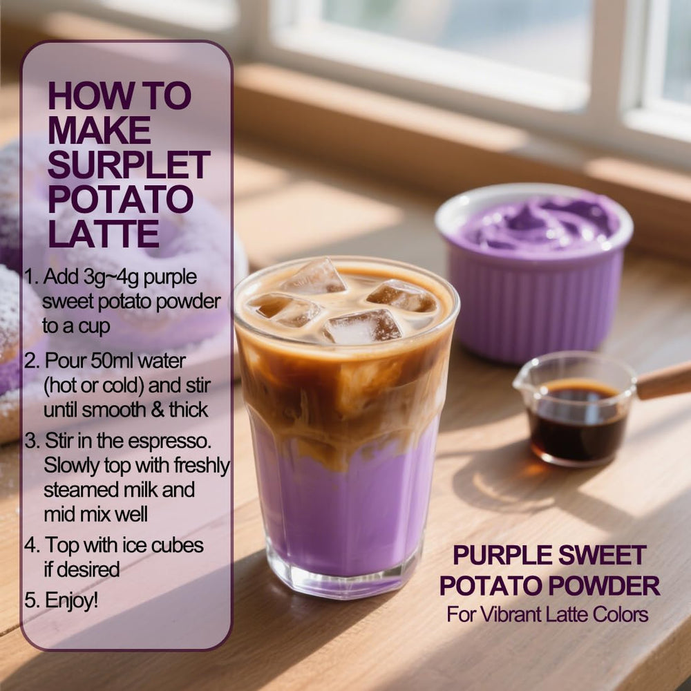 Fraunitsh ube powder in dessert batter highlights natural color and flavor.