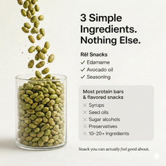 Fred's Farm Snacks dill pickle edamame in a bowl—crunchy protein boost.
