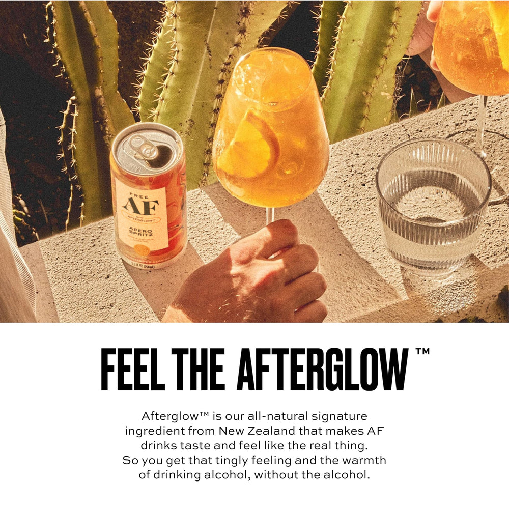 Free AF Apero Spritz ice-cold cans offer a ready-to-drink option.