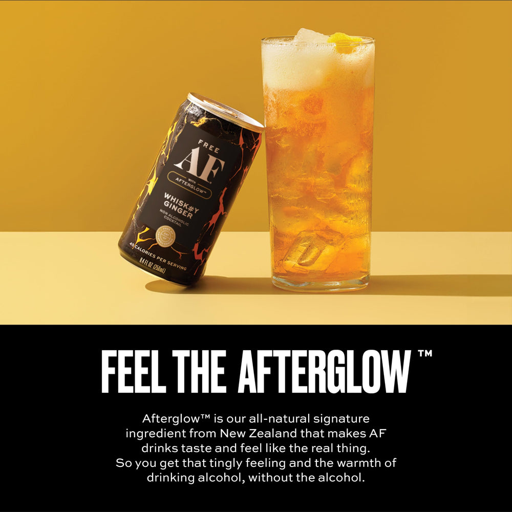 Free AF Whiskey Ginger 4-pack box, ideal for gatherings
