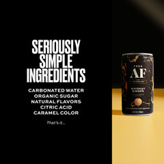 Free AF Whiskey Ginger can top view, highlights gluten-free option
