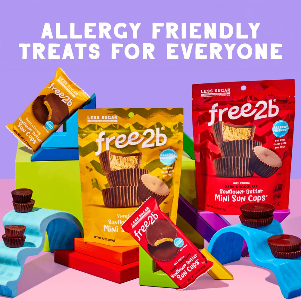 Free2b Mint Mini Cups ingredients label shows plant-based and gluten-free details