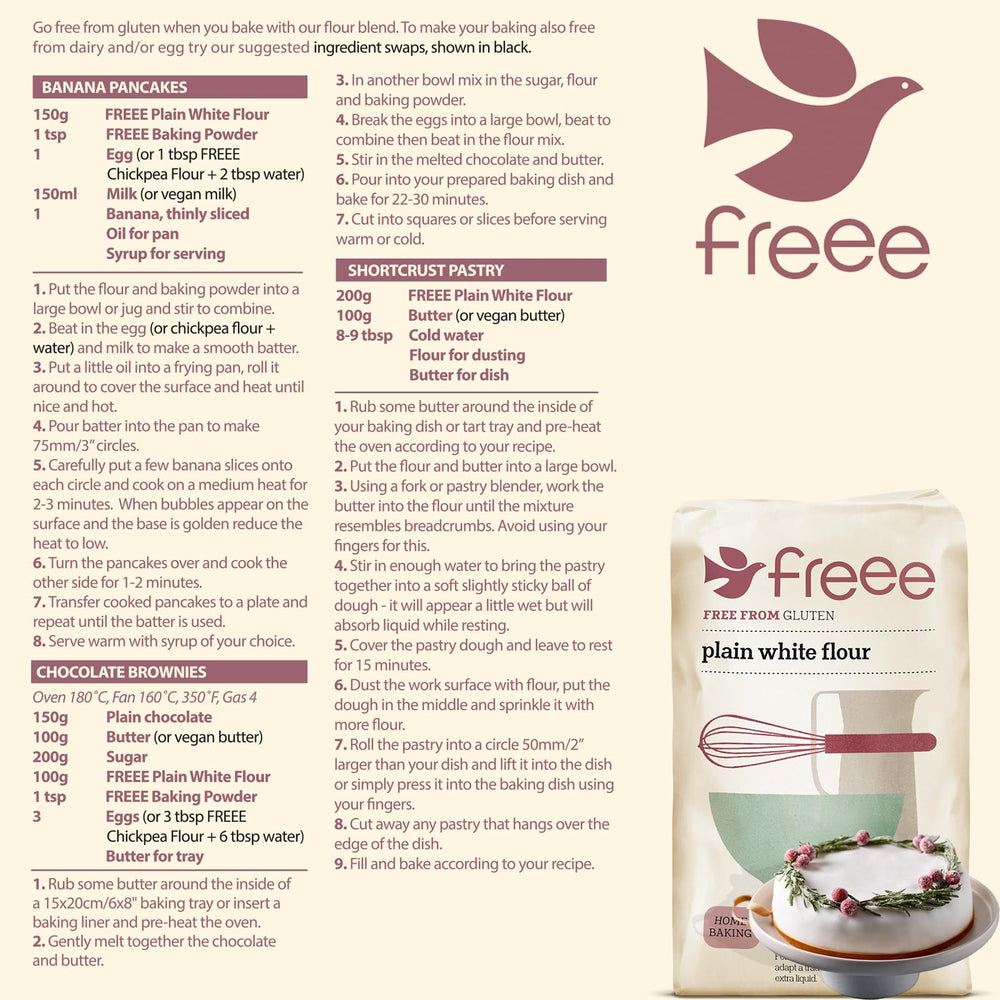 Freee bread-dough flour use creates a stable rise and tender crumb.