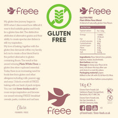 Freee gluten-free flour blend pack designed for baking baguettes, cakes, and cookies.