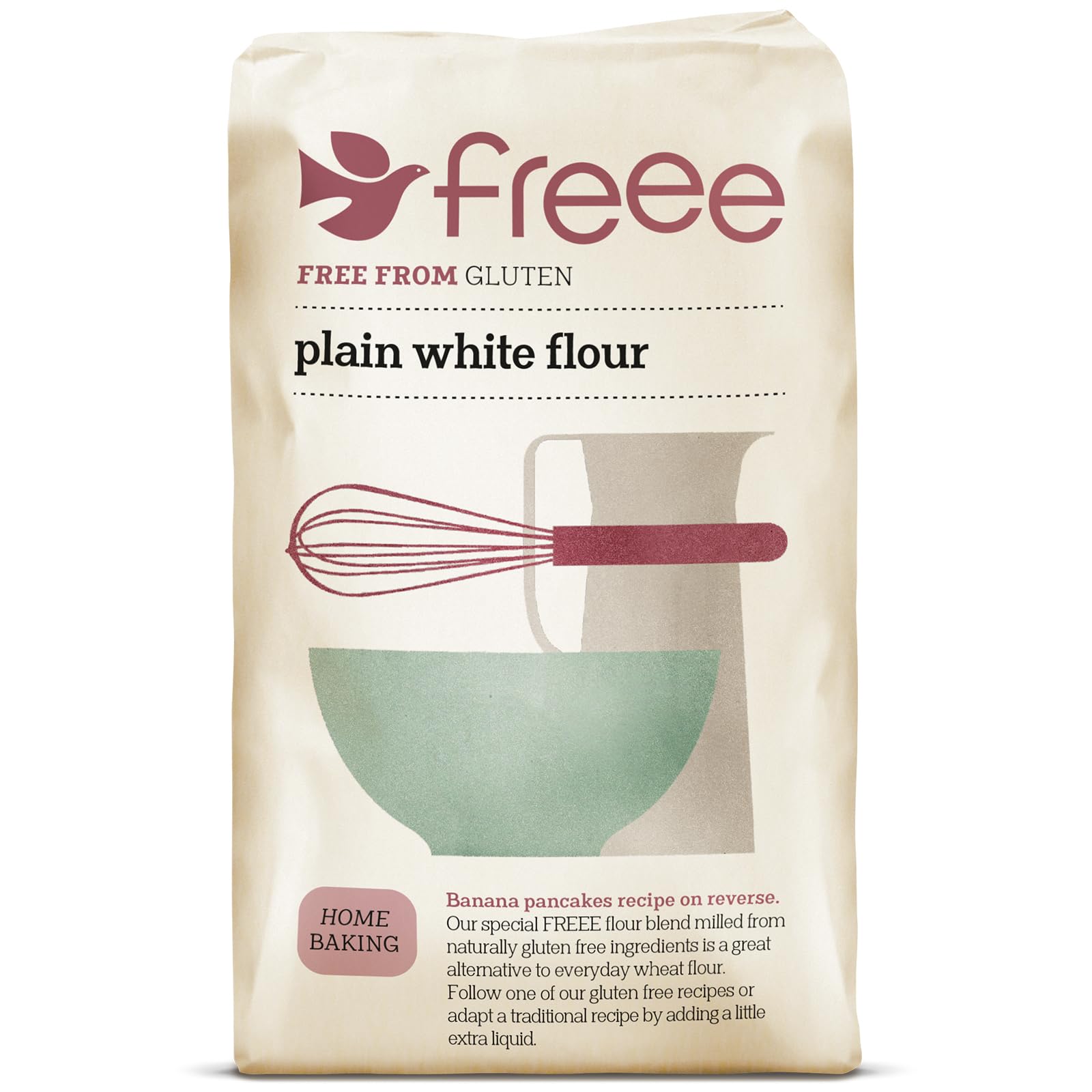 Freee plain white flour bag 2.2 lb for versatile gluten-free baking at home.