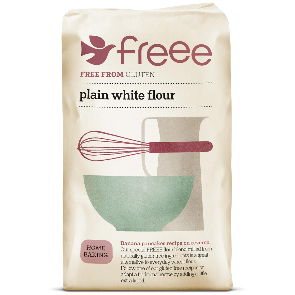 Freee plain white flour bag 2.2 lb for versatile gluten-free baking at home.