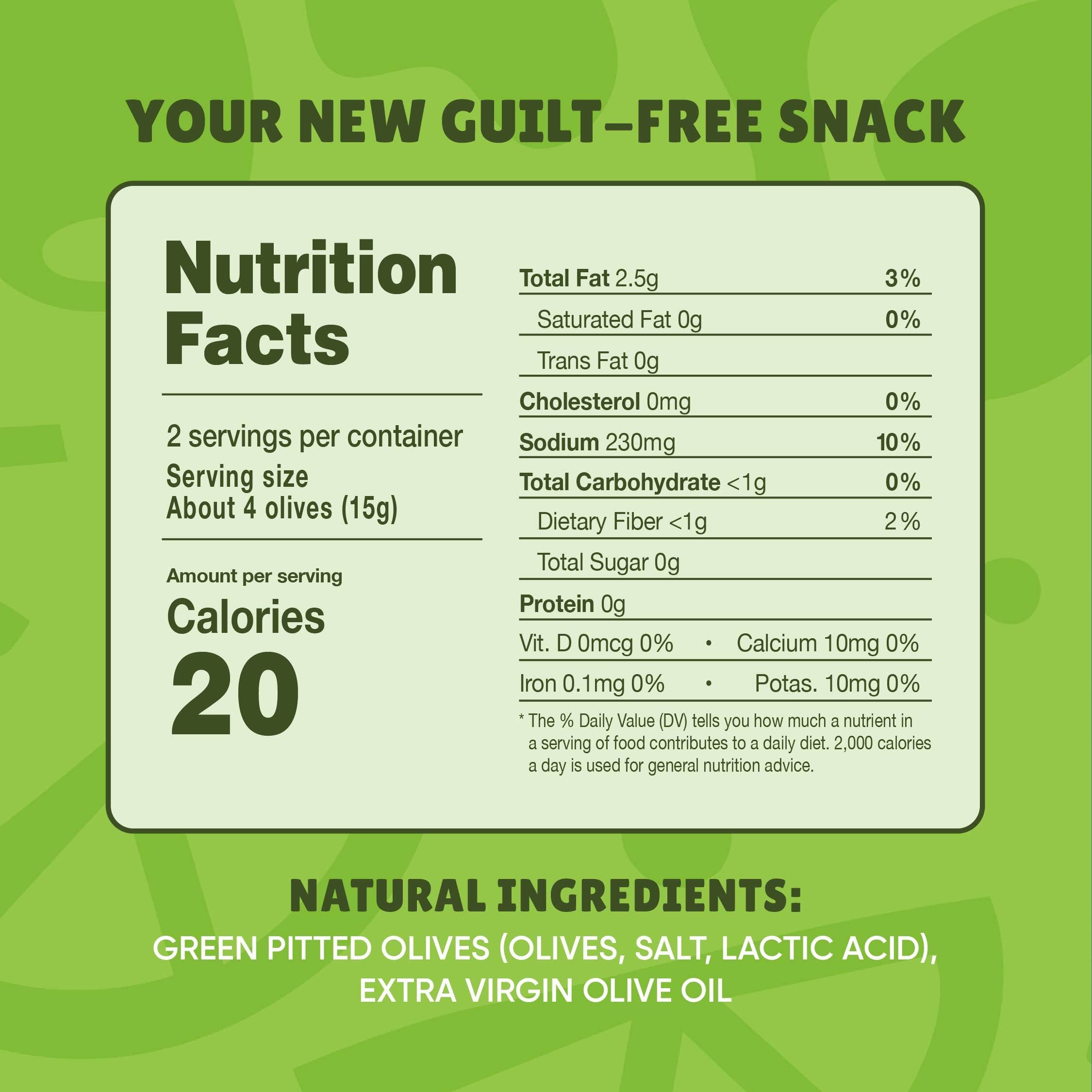 Freestyle Snacks olive pack front view showcases single-serve packaging
