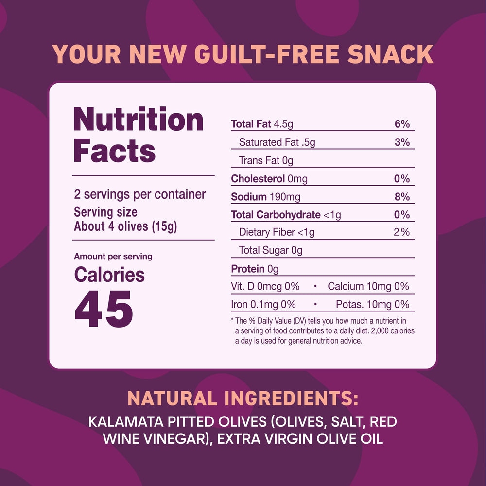 Freestyle Snacks hot & spicy olives in a compact pouch for bold flavor on the go.