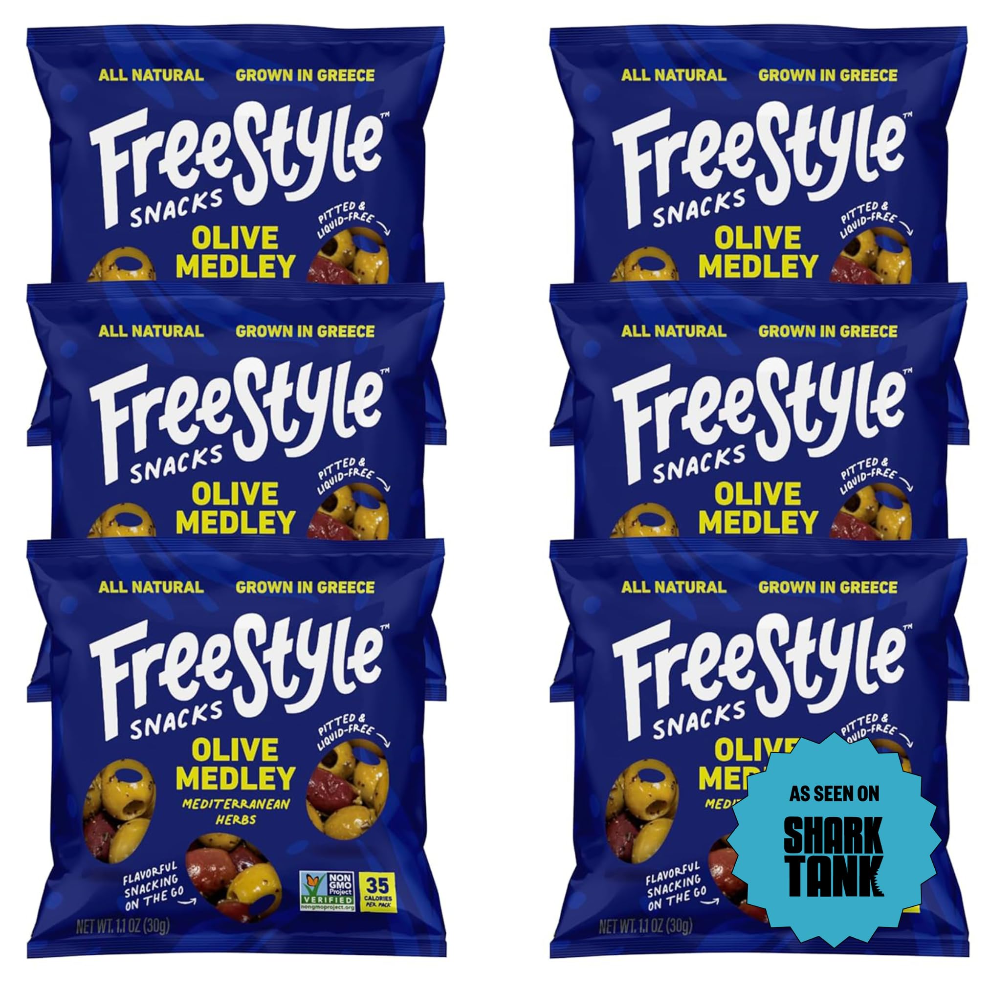 Freestyle Snacks olive snack pack with Mediterranean herb freshness for on-the-go snacking