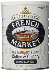 French Market Coffee and Chicory restaurant blend can front view suggests bold morning flavor