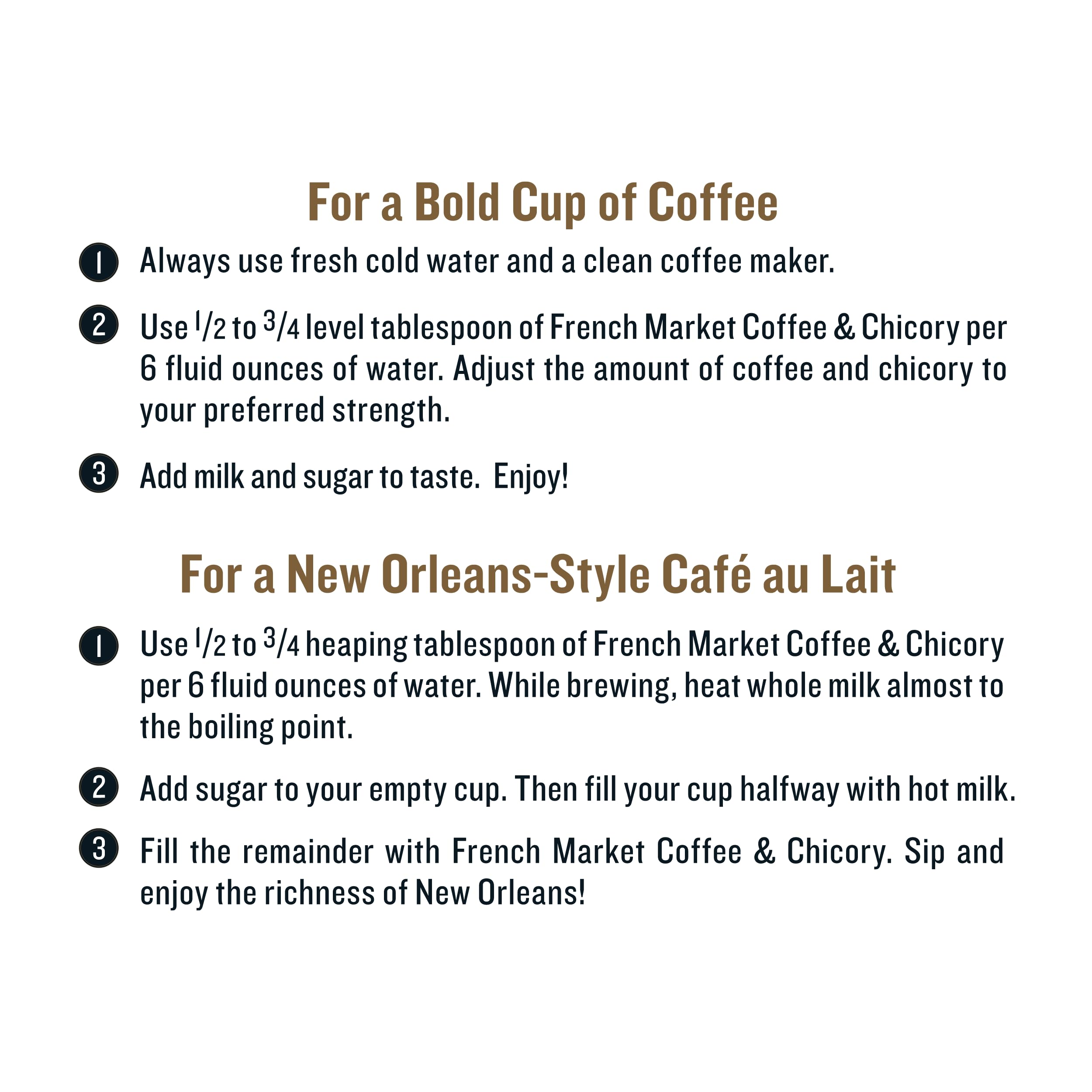 Ground French Market bag shows this blend ideal for a smooth drip