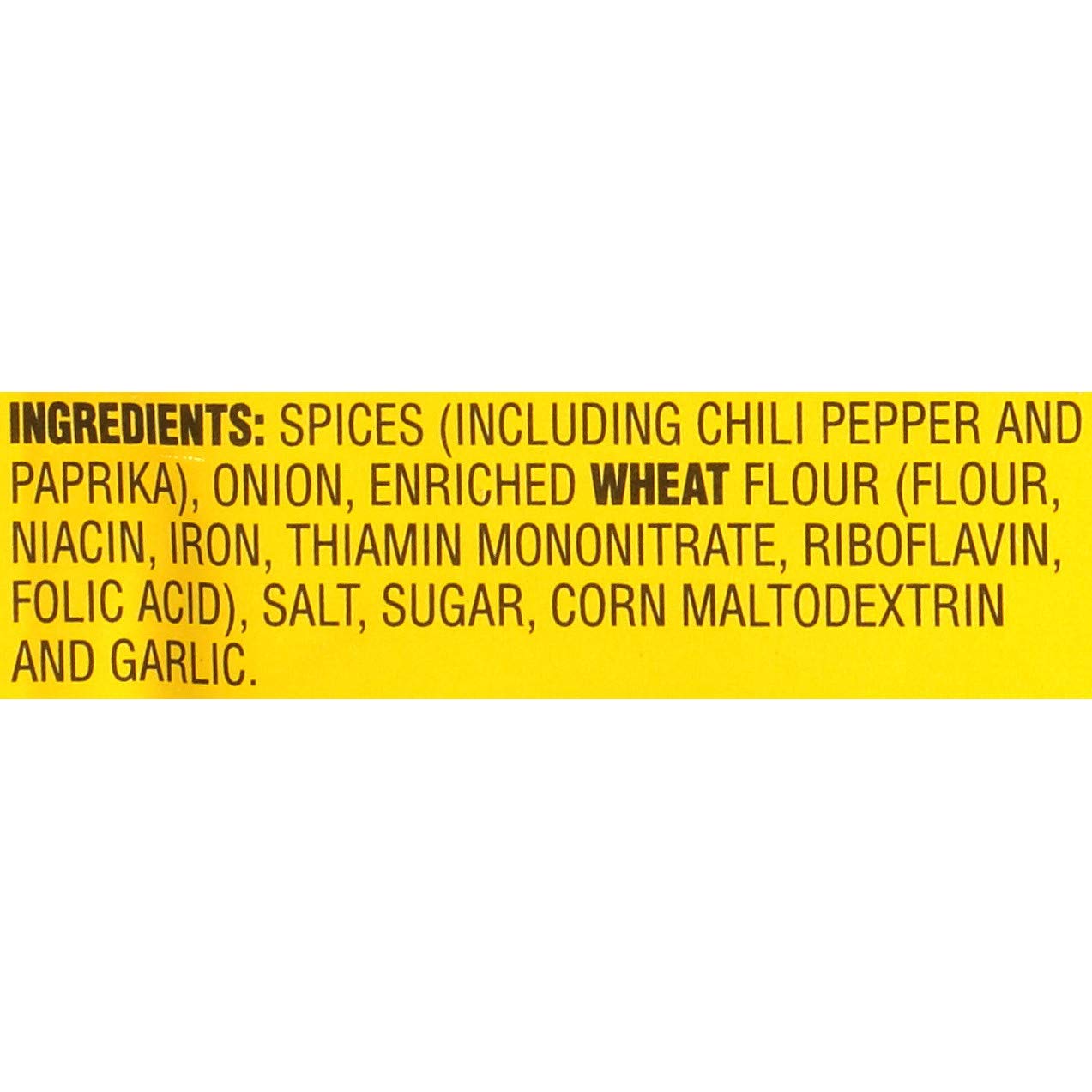 Close-up of French's Chili-O Onion spices and ingredients