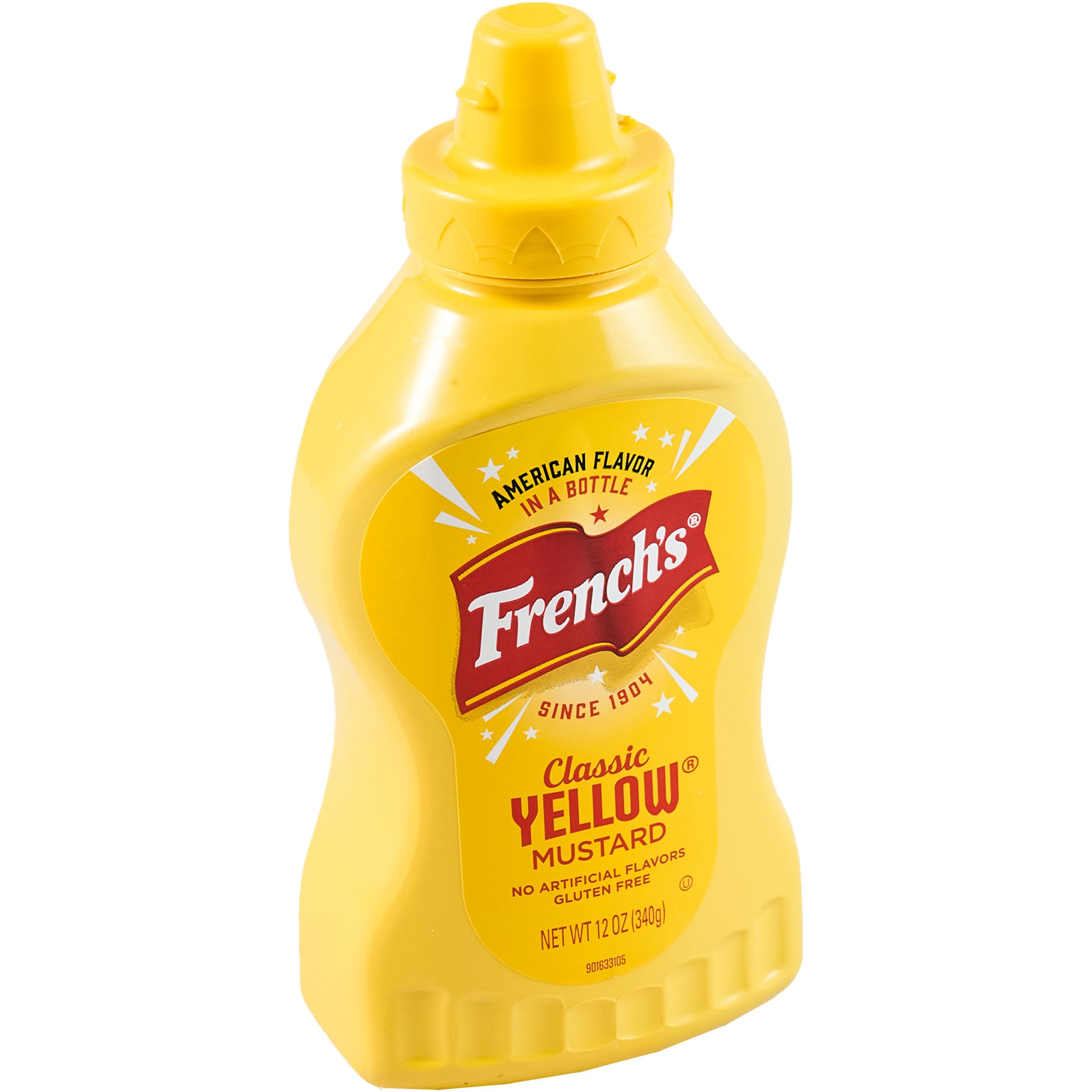 French's Classic Yellow Mustard label close-up highlighting premium seeds