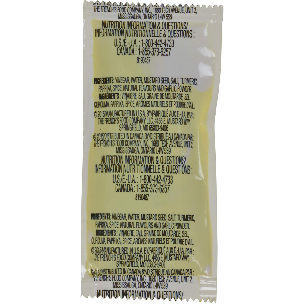 Single-serve 7g mustard packets ideal for grab-and-go meals