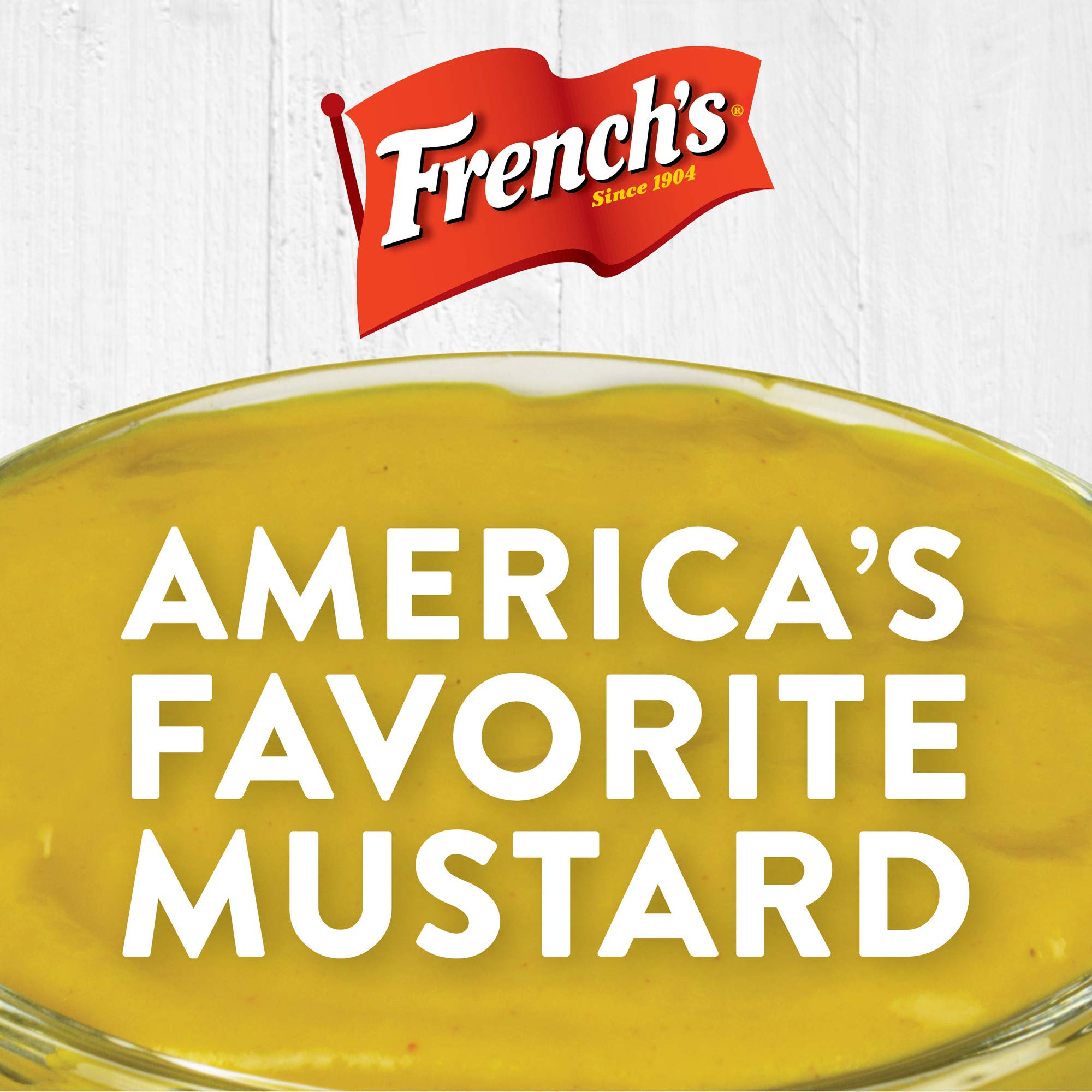Burgers and hot dogs with French's yellow mustard packets