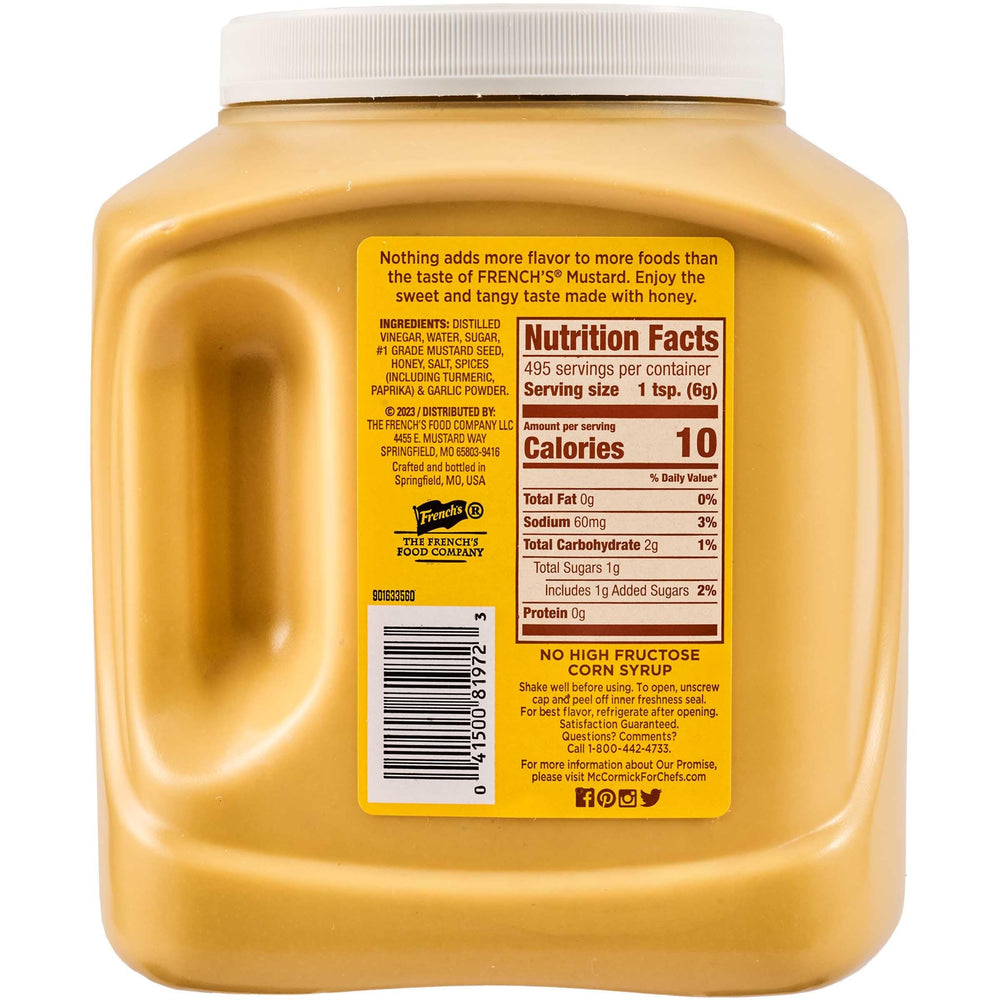 French's Honey Mustard 105oz with pump top, easy dispensing for busy kitchens