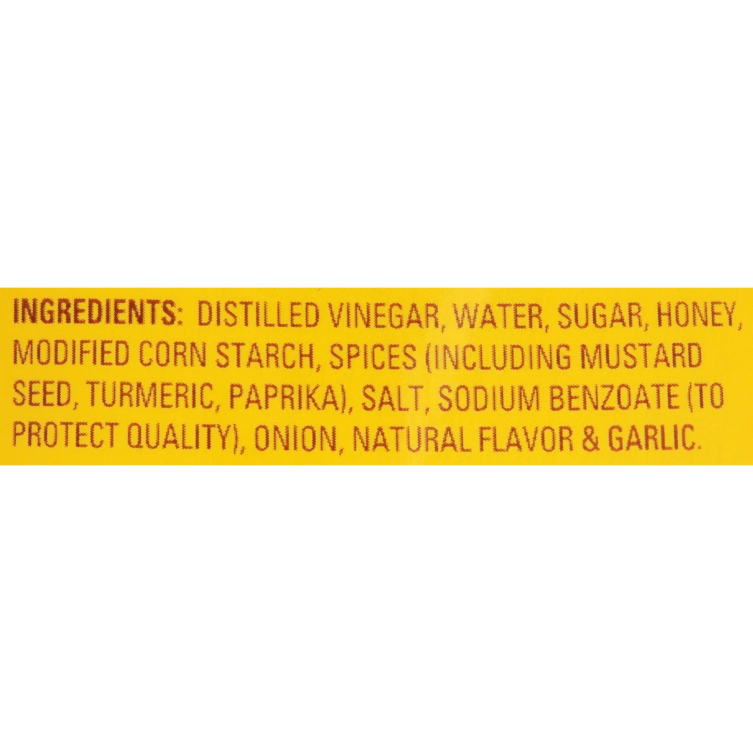 Close-up of French's Honey Mustard showing its light, dip-ready texture.