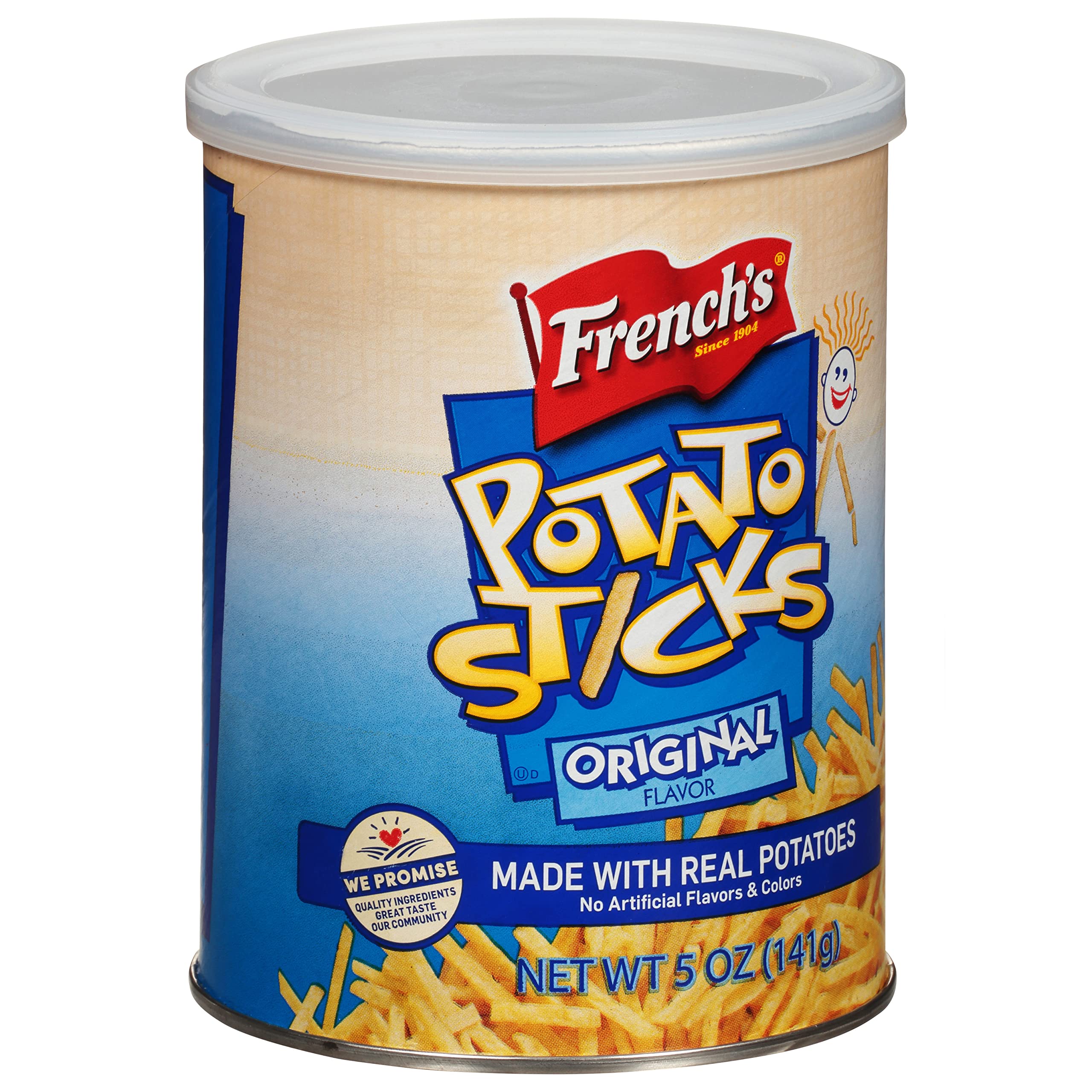 French's Original Potato Sticks bag close-up showing crisp texture and real potatoes