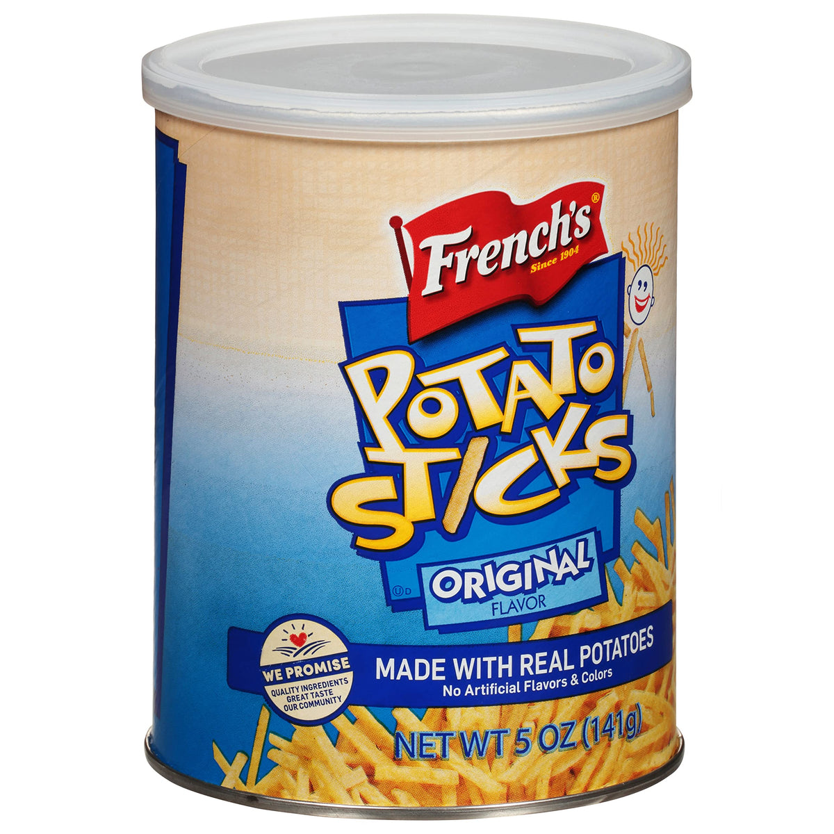 French's Original Potato Sticks bag close-up showing crisp texture and real potatoes