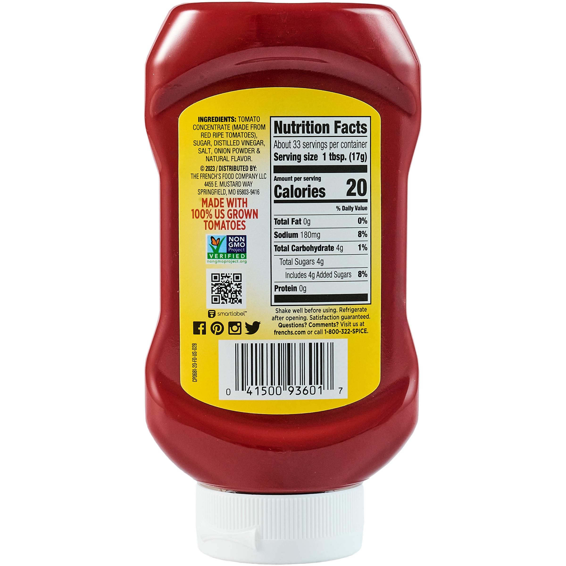 French's Tomato Ketchup being squeezed for easy tabletop serving