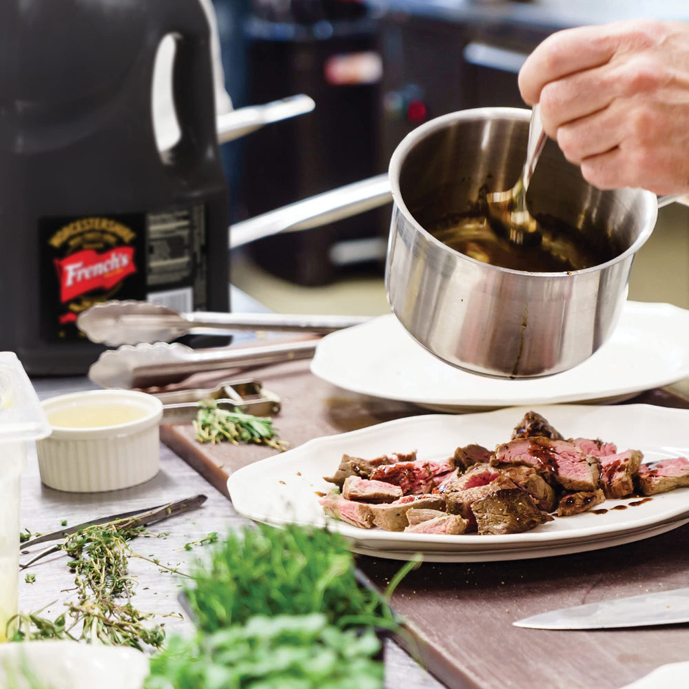 French's Worcestershire Sauce dipping-1gal pairs with snacks for savory dips.