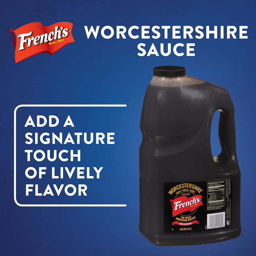 French's Worcestershire Sauce stew-gravy 1gal enriches sauces and slow-cooked dishes.