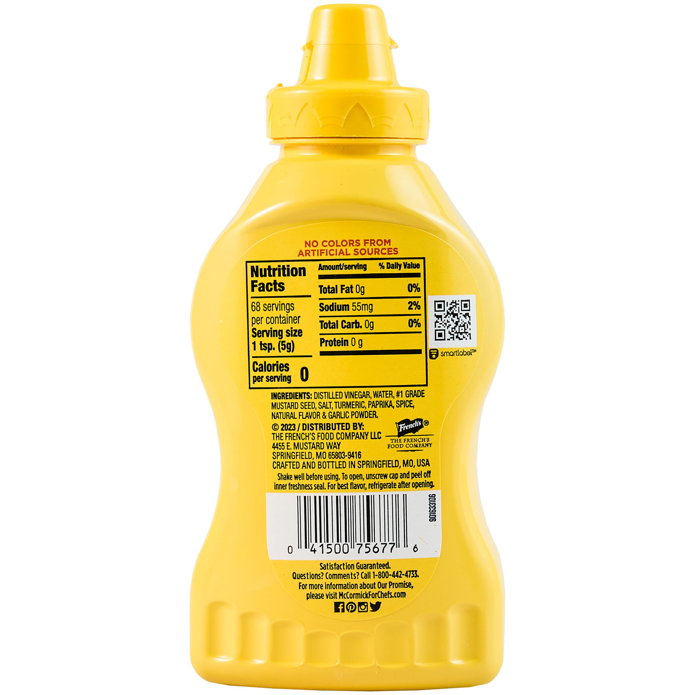 French's Yellow Mustard squeeze action for quick topping