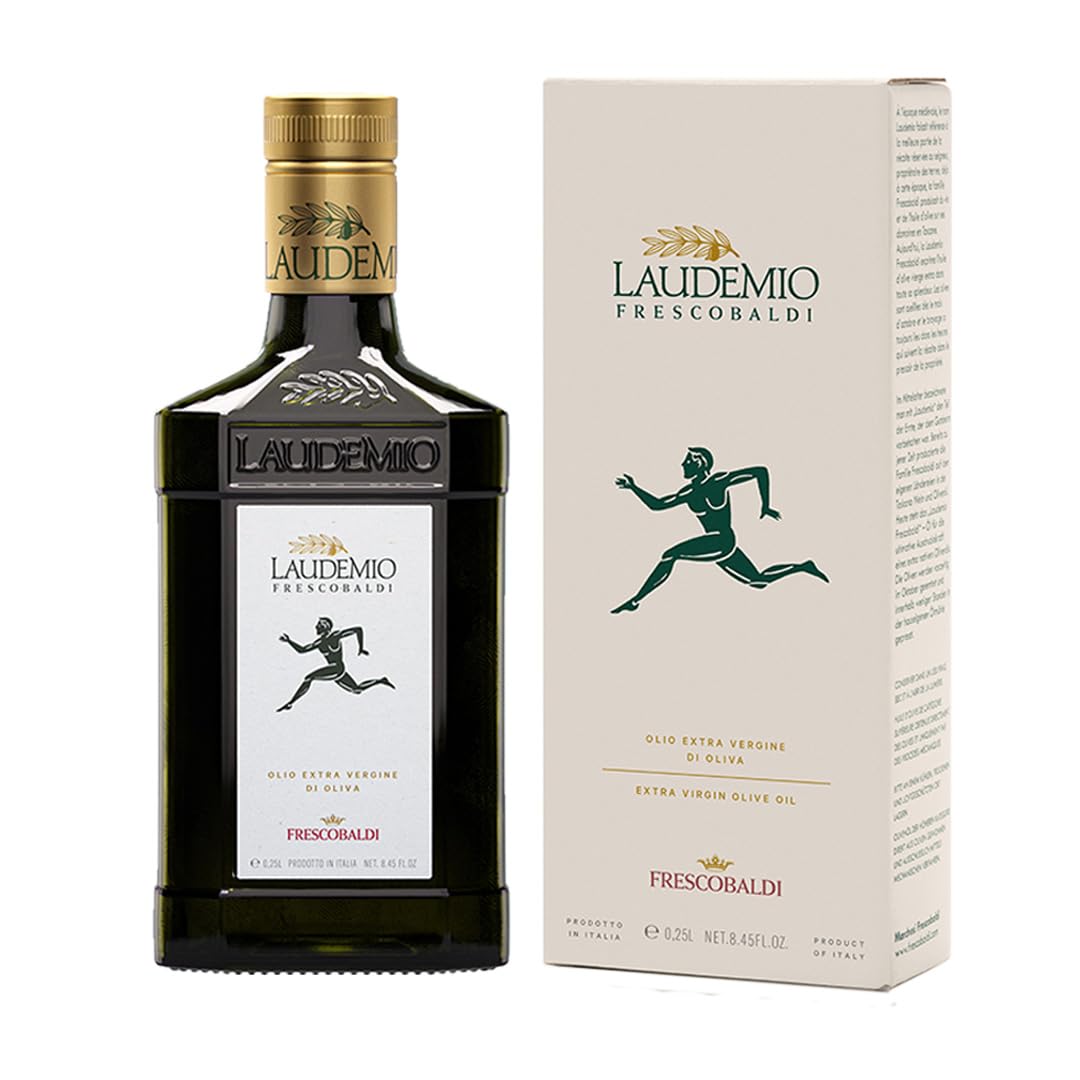 Frescobaldi Laudemio bottle on kitchen counter for premium finishing.