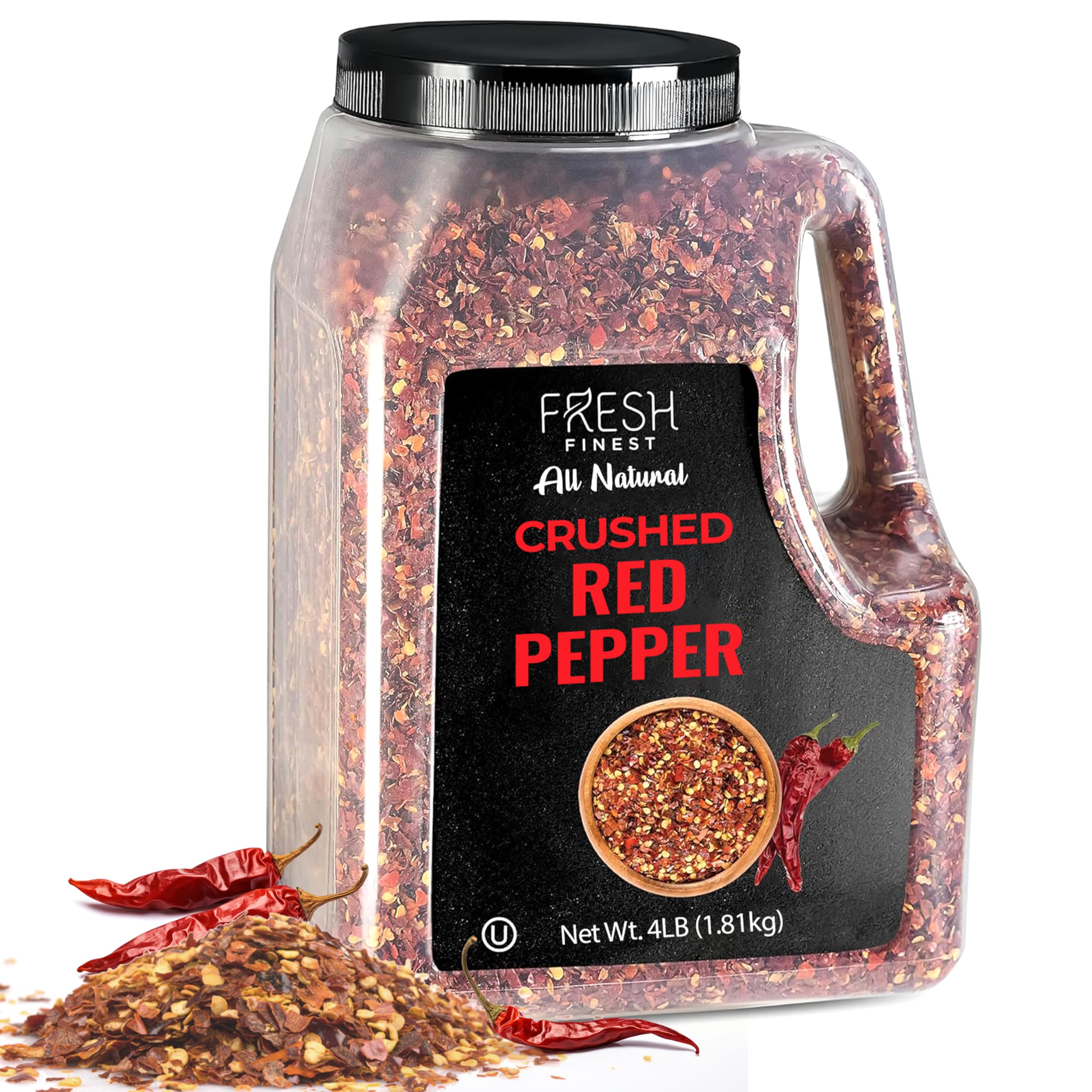 Fresh Finest 4lb bulk crushed red pepper pack, ideal for kitchens.