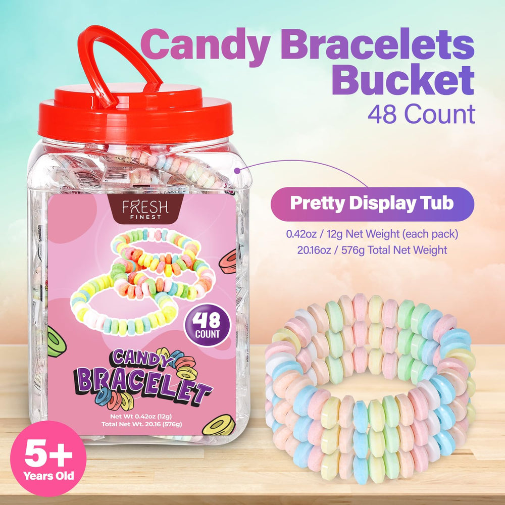 Fresh Finest pastel-colored bracelets add playful color to candy buffets and treat sachets