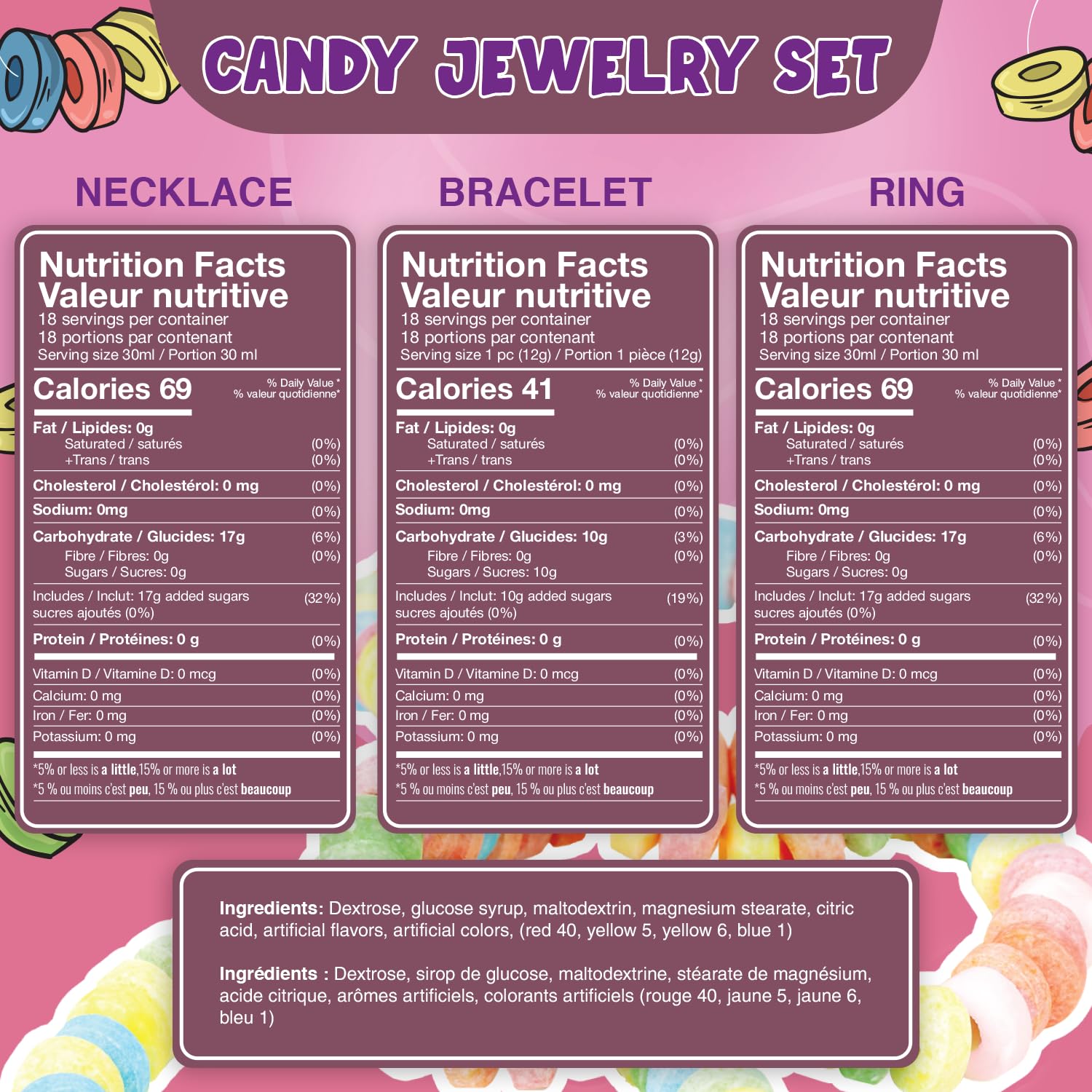 Fresh Finest candy necklaces bundle, wearable treats for playful tasting experiences