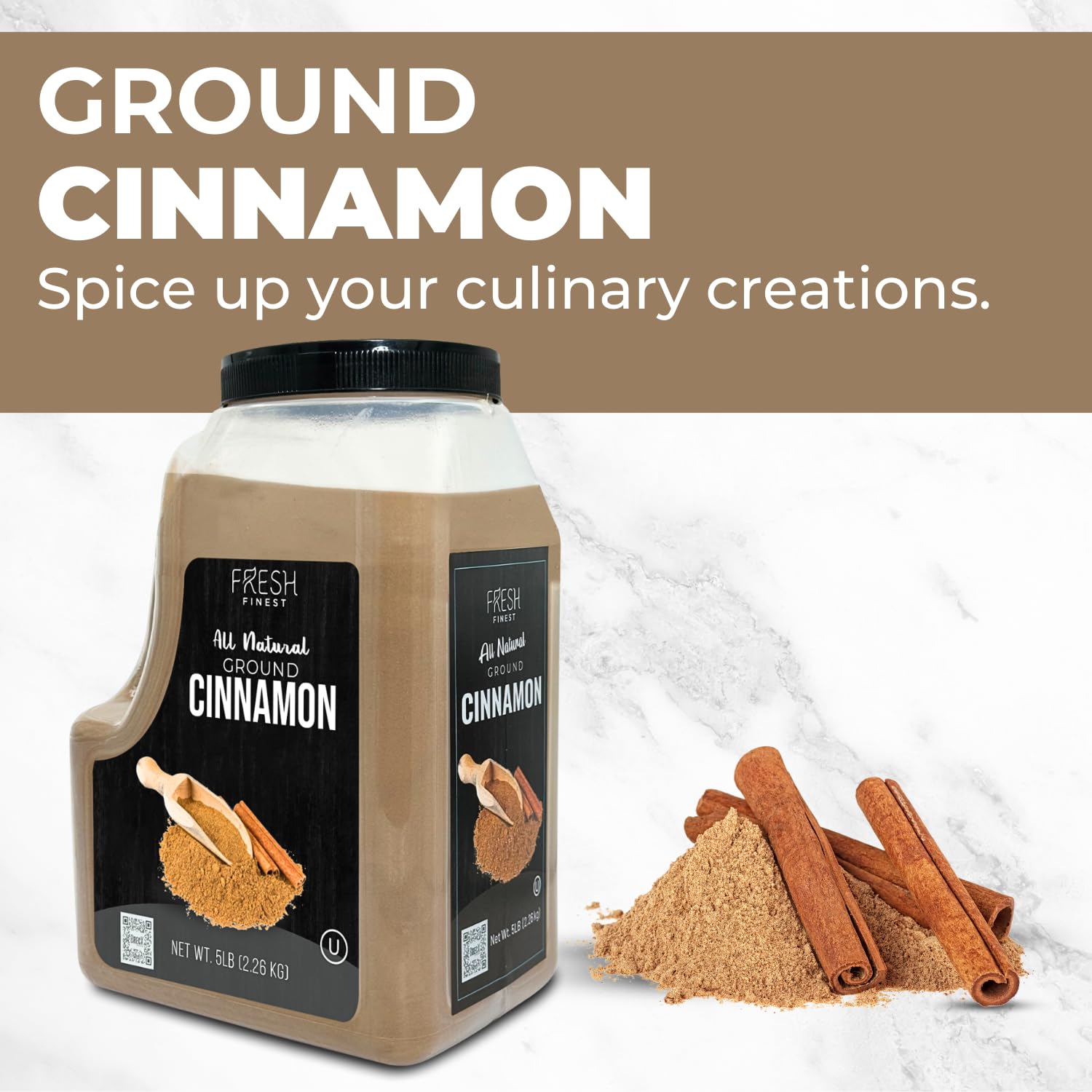 Fresh Finest cinnamon powder dusting adds warmth to sauces and pastries.