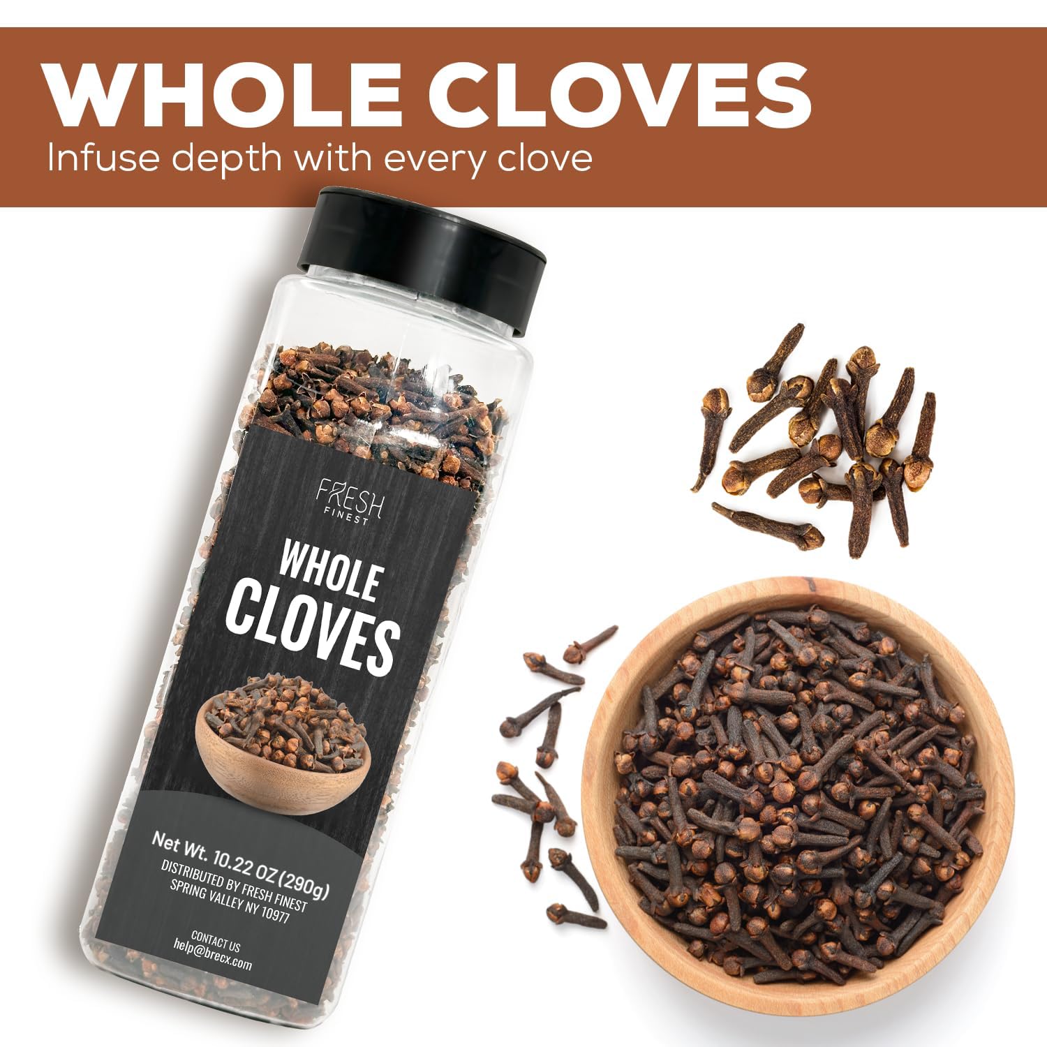 Fresh Finest whole cloves packaging stored for pantry and recipes